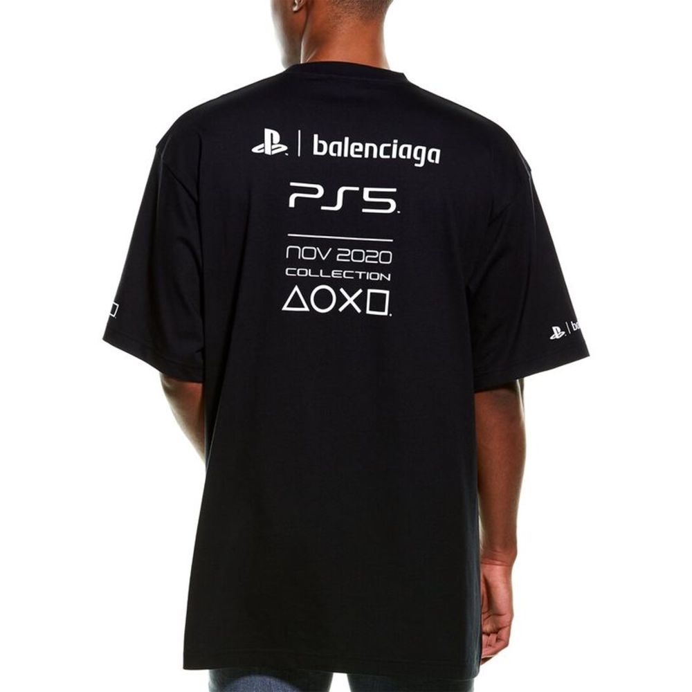 Balenciaga Mens Oversized T-Shirt, Black - Picture 2 of 3